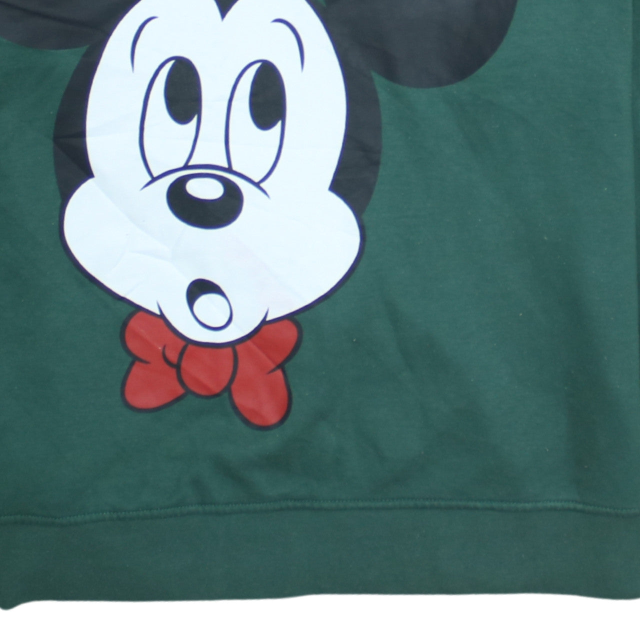 Disney Women Green Mickey Mouse Graphic Pullover Sweatshirt Size M
