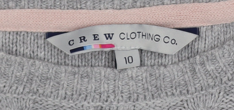 Crew Clothing Co. Women’s Grey Cable-Knit Jumper Size 10
