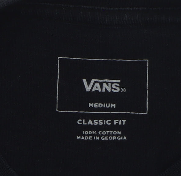 Vans Men's Black Long Sleeve Classic Fit Logo T-Shirt Size M