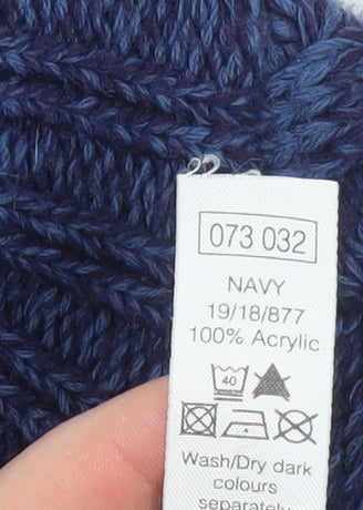 M&Co Women’s Blue Cable-Knit Petite Short Sleeve Cardigan Size S
