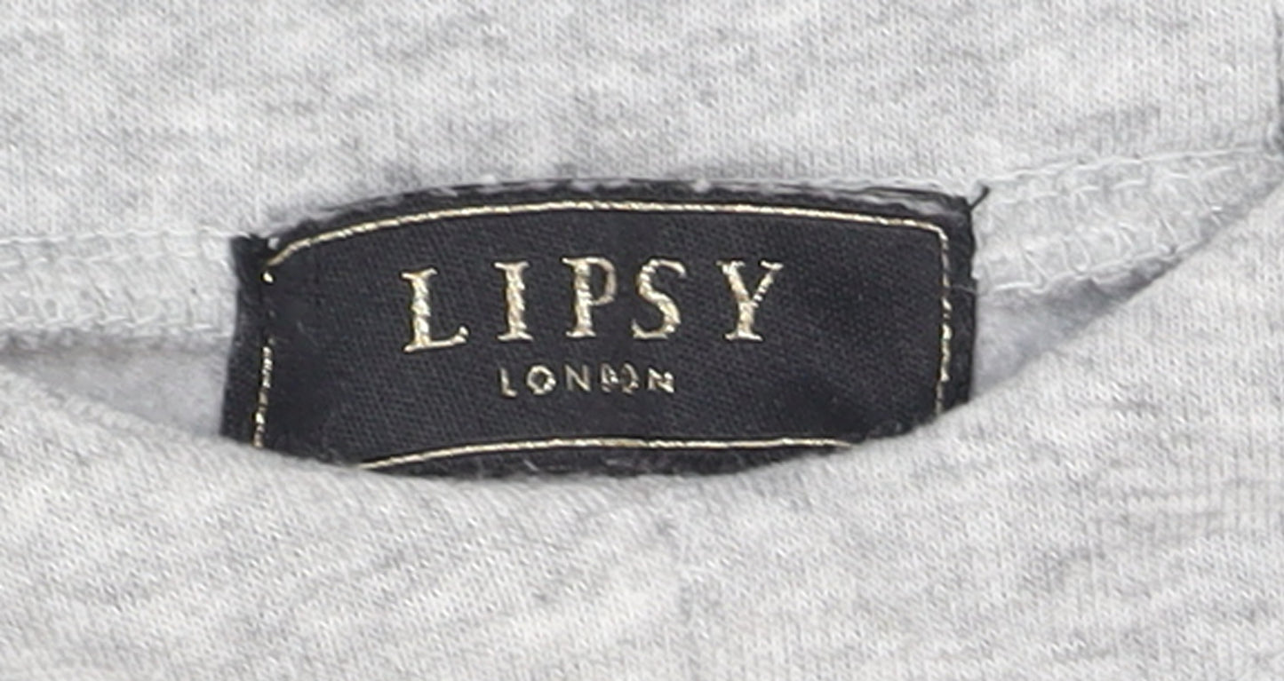 Lipsy London Women's Grey Hooded Pullover Sweatshirt Size M
