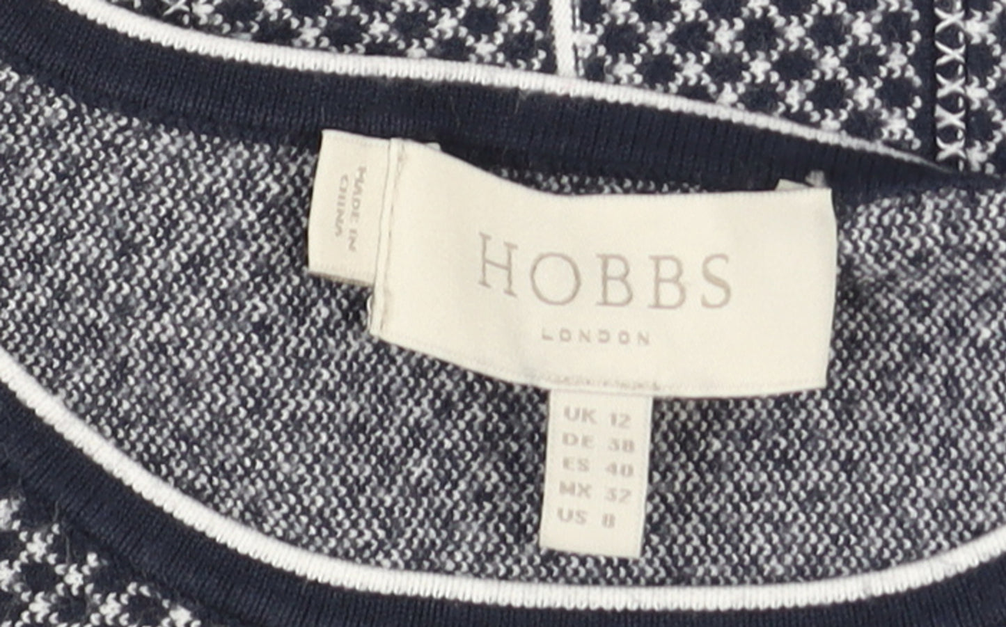 Hobbs Women’s Blue Fit & Flare Knit Pleated Knee Length Dress UK 12