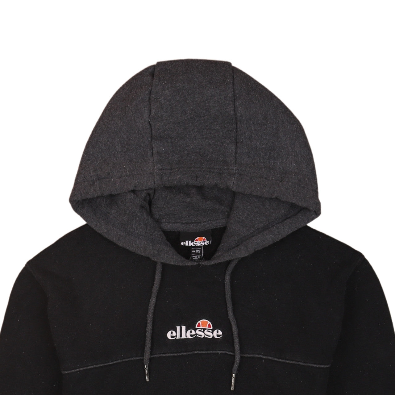 Ellesse Mens Black XS Pullover Logo Hoodie with Drawstrings