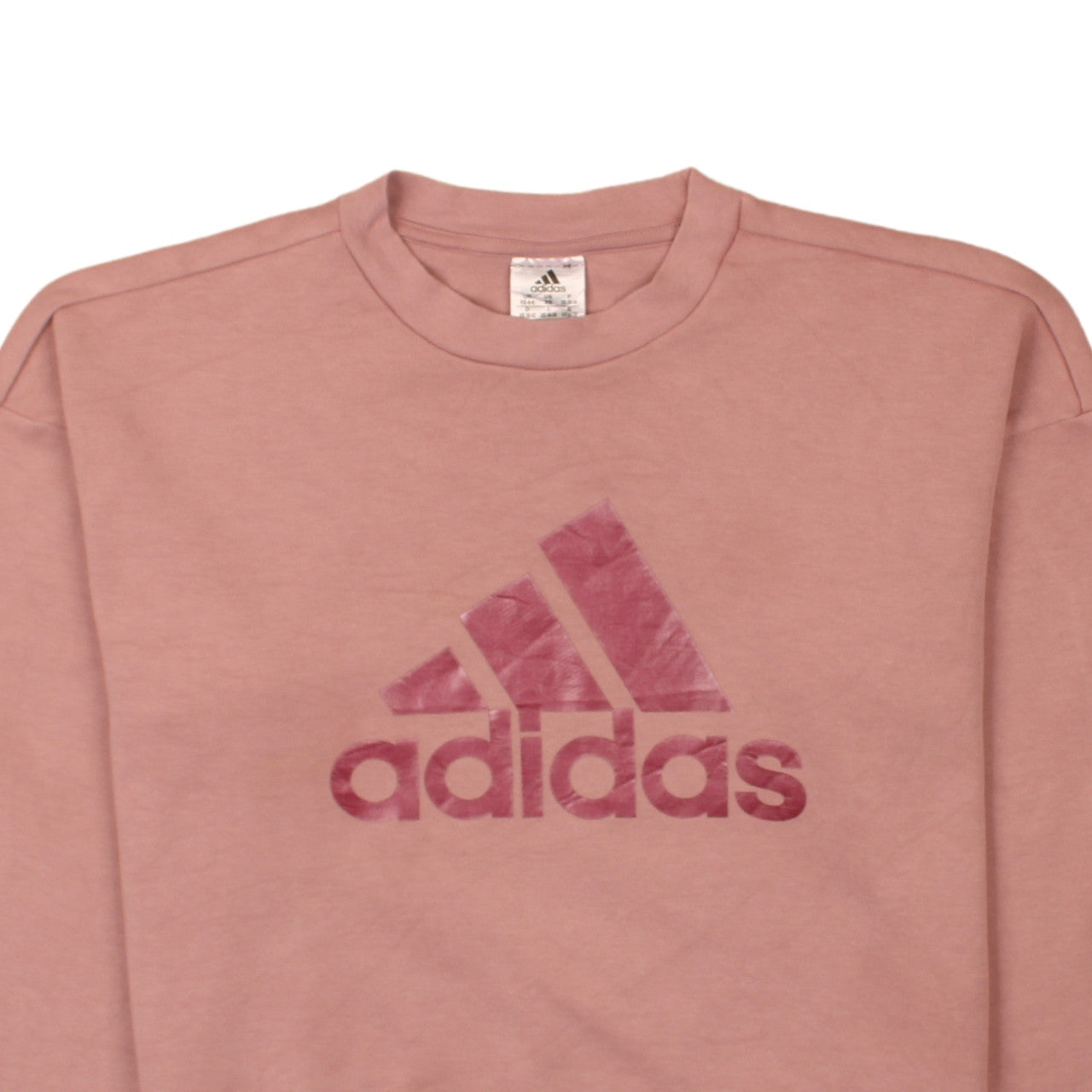 Adidas Womens Pink Logo Crew Neck Pullover Sweatshirt XS