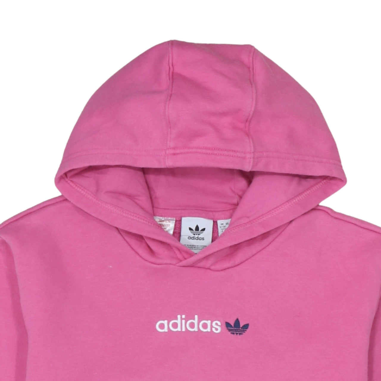 Adidas Girls Pink Pullover Hoodie 12-13 Years Logo Long Sleeve Fleece