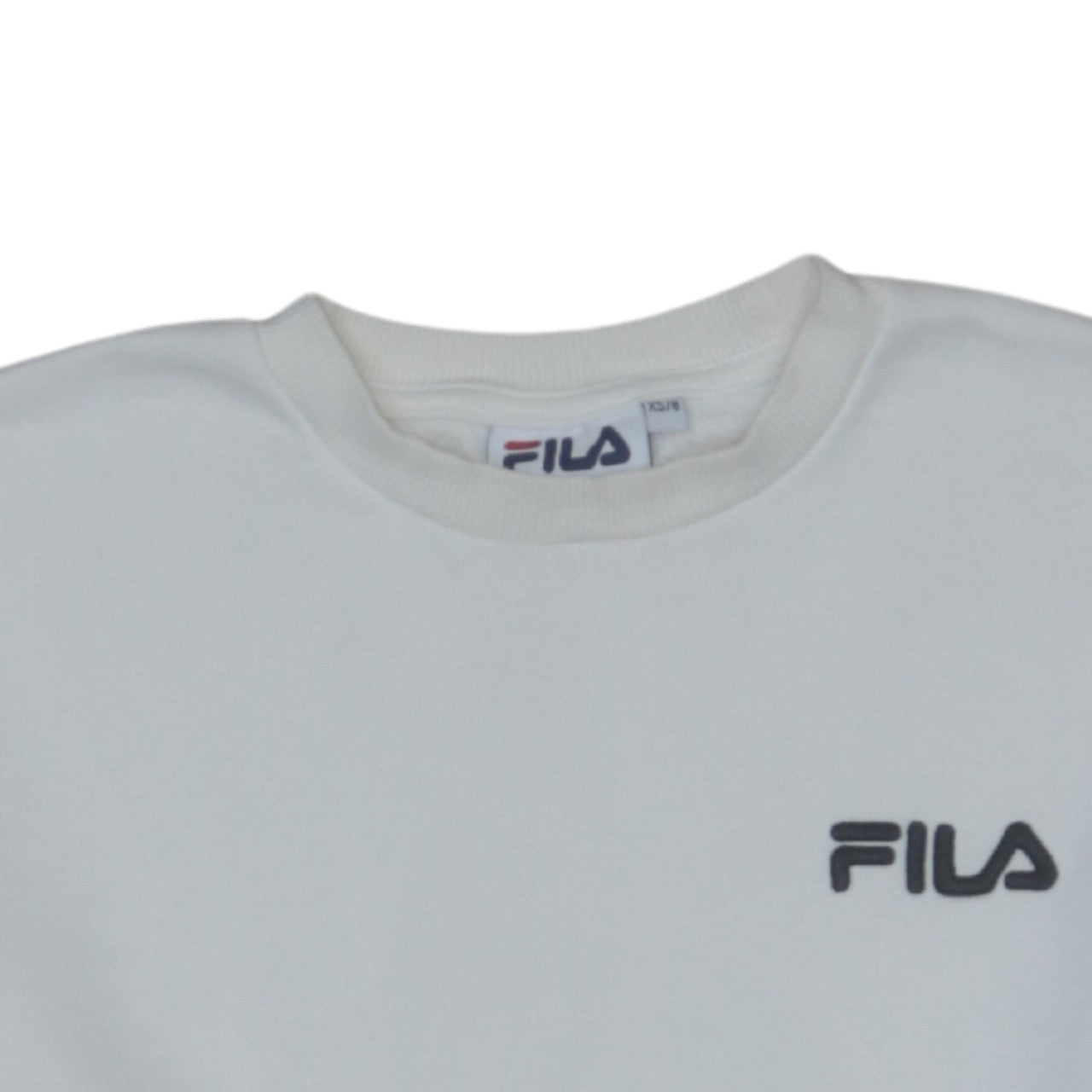FILA Womens White XS Crew Neck Pullover Logo Sweatshirt