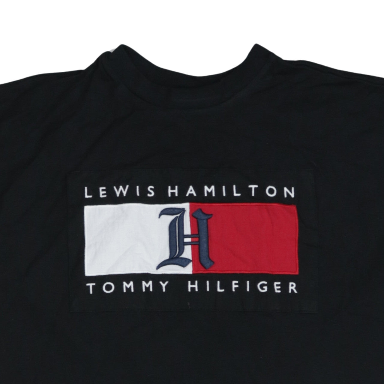Tommy Hilfiger Lewis Hamilton Men's Black Cotton Logo T-Shirt Size S