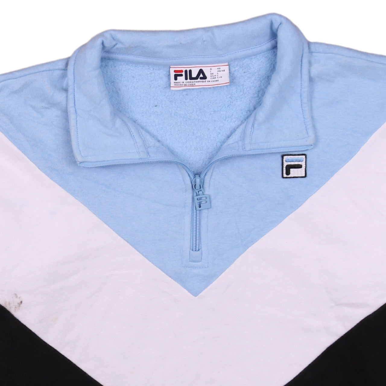 FILA Mens Multicoloured 1/2 Zip Sweatshirt L Colour Block Fleece Top