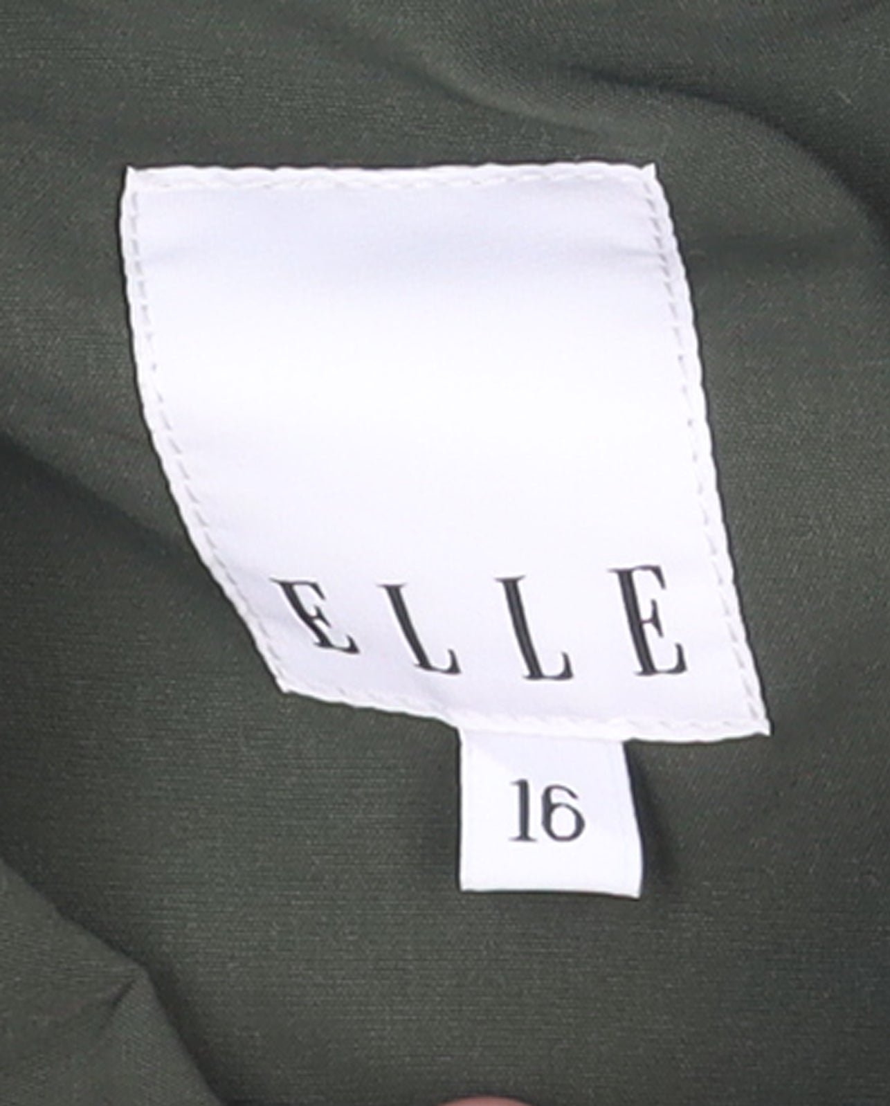 ELLE Women's Green Size 16 Short Button-Up Lined Jacket