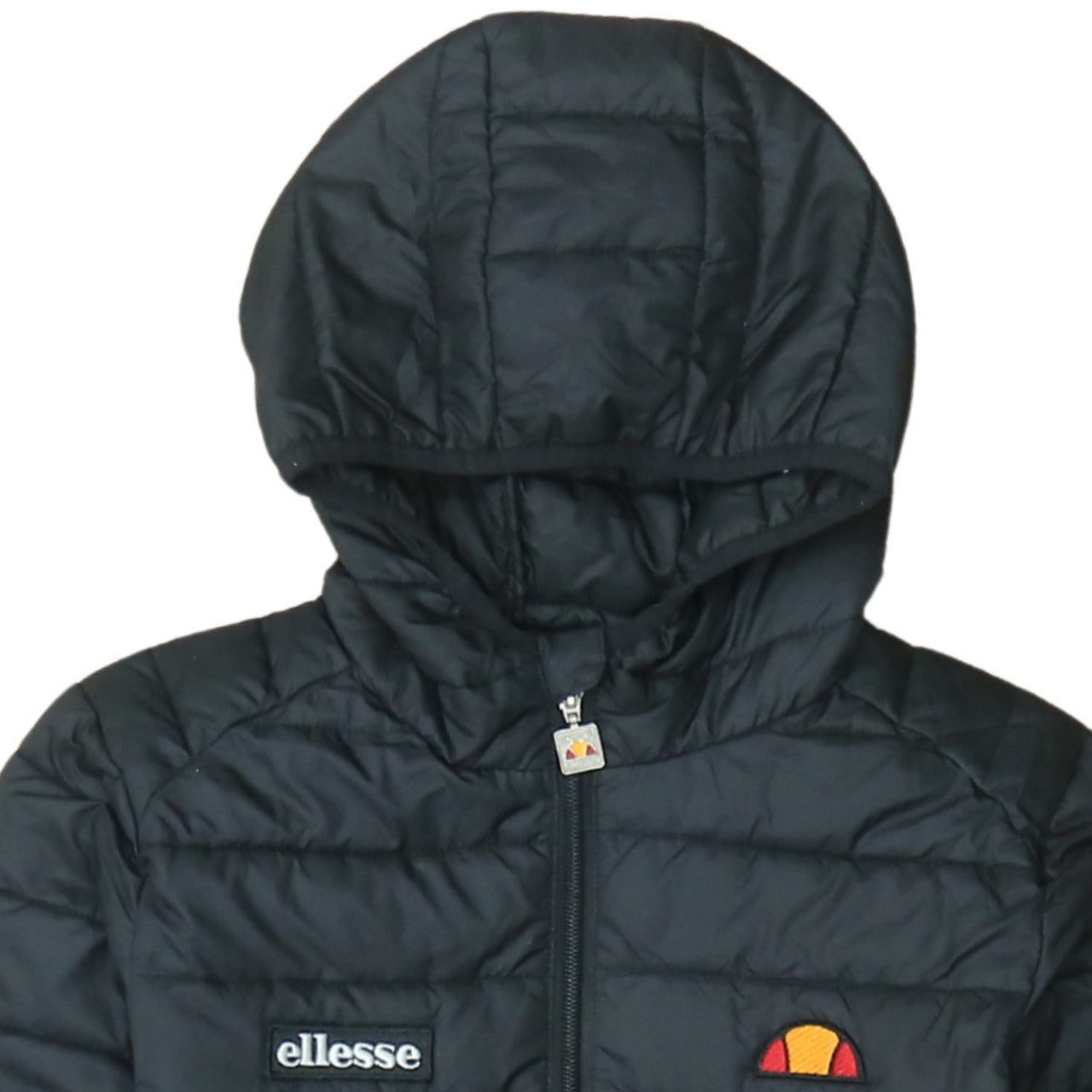 Ellesse Women Black Hooded Puffer Jacket M Quilted Lightweight