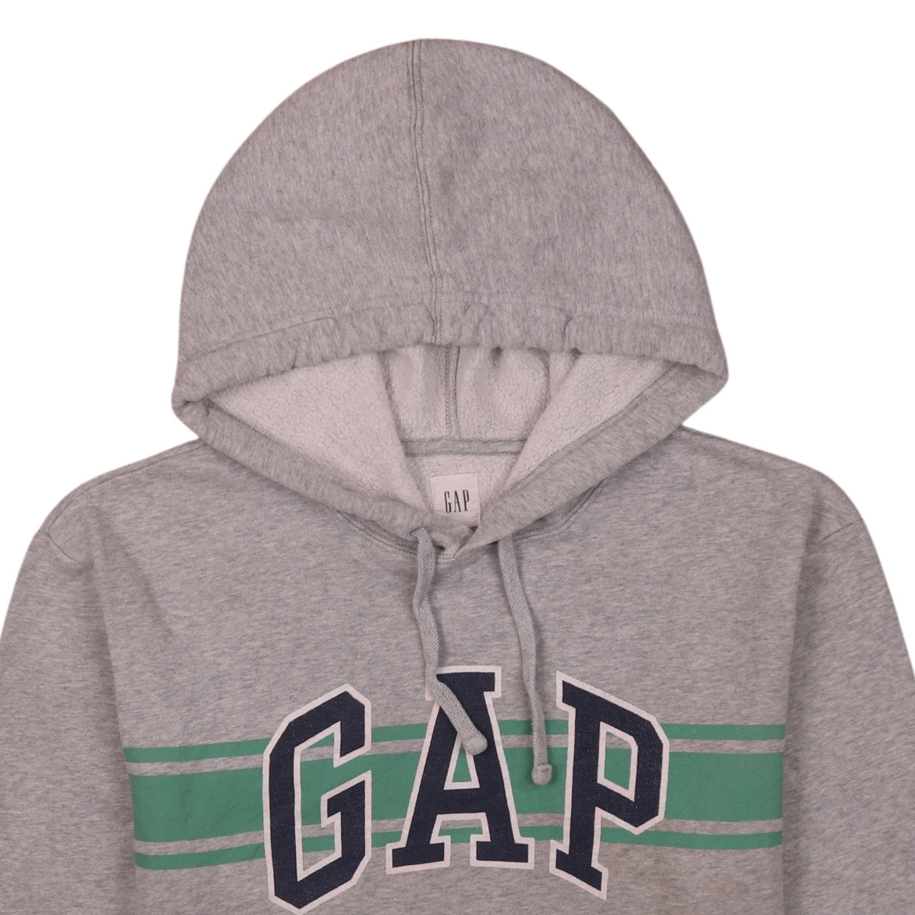 GAP Men's Grey Logo Pullover Hoodie Size L Fleece Cotton Blend