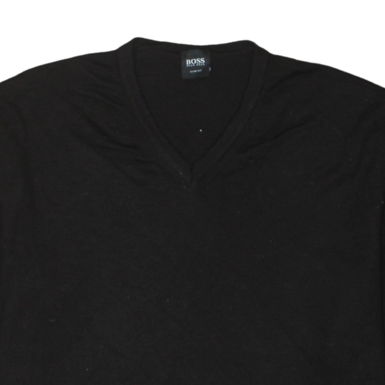 Hugo Boss Men's Black Slim Fit Wool V-Neck Jumper Size L