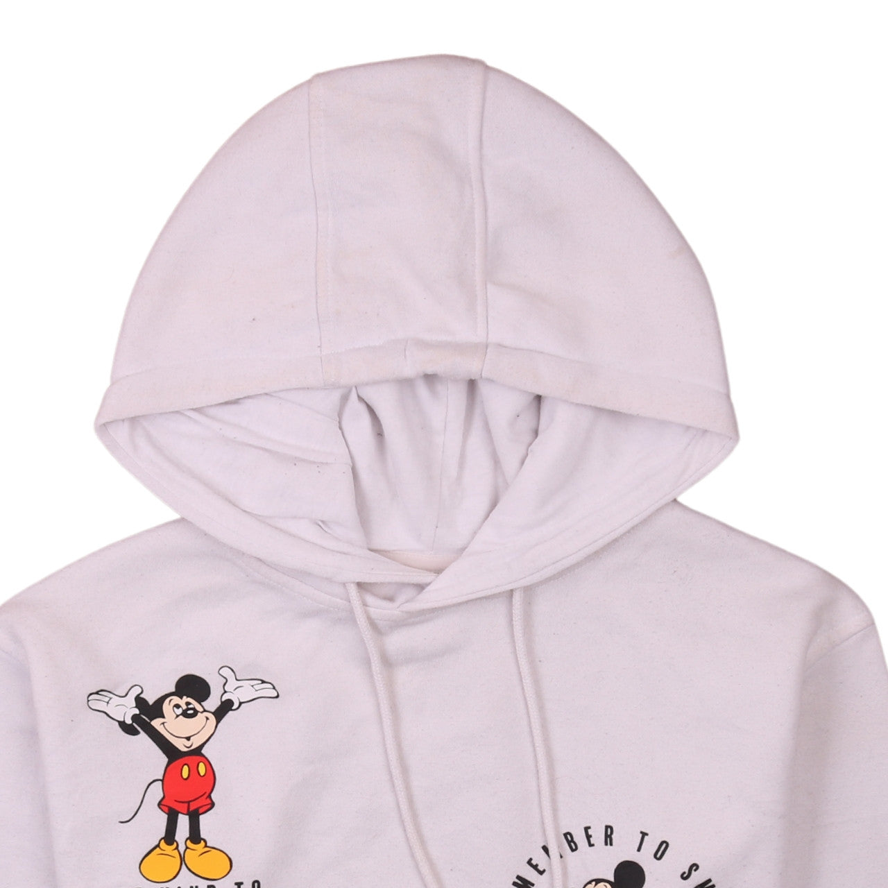 Disney Womens White Mickey Mouse Graphic Pullover Hoodie XS