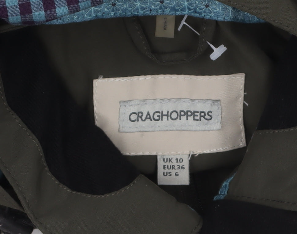 Craghoppers Women's Green Hooded Waterproof Parka Jacket Size 10