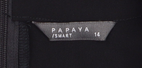 Papaya Women’s Black Shift Knee Length Smart Work Dress Size 14