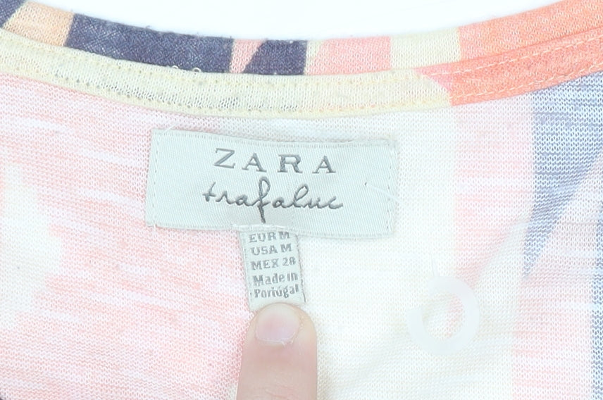 Zara Trafaluc Women's Multicoloured Aztec Print Sleeveless V-Neck Tank Top - Size 12
