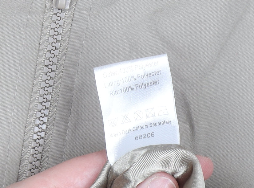 Woodville Mens Beige XL Bomber Jacket Polyester Full Zip Casual