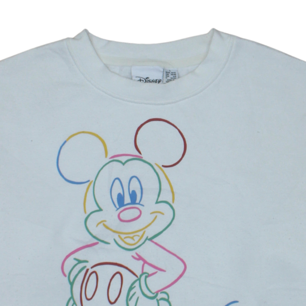 Disney Primark Women White Mickey Mouse Crew Neck Sweatshirt Size S