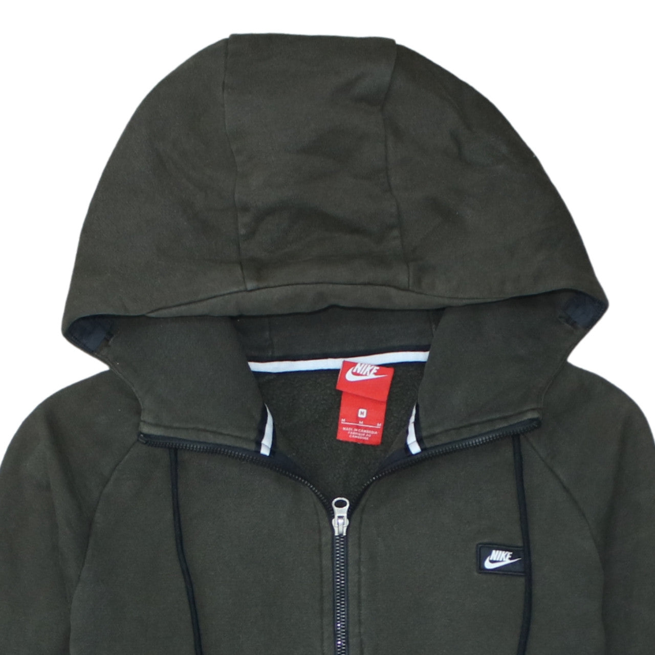 Nike Men's Green Full Zip Hoodie M Logo Sportswear Jacket