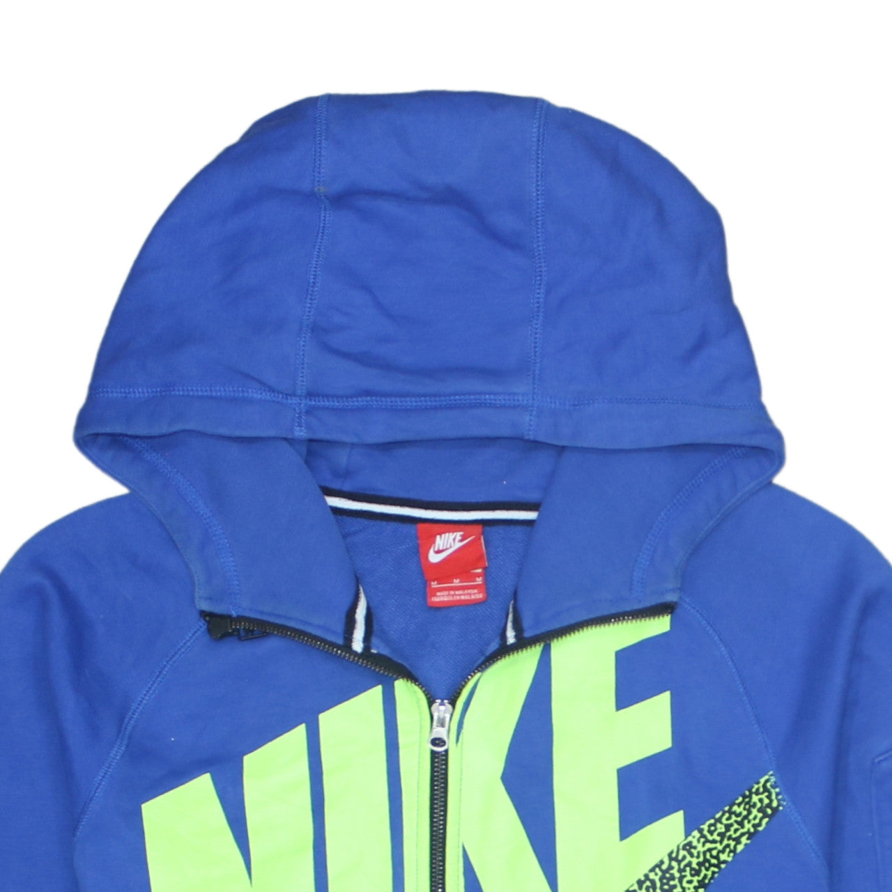 Nike Men's Blue Full Zip Hoodie M Sportswear Graphic Print