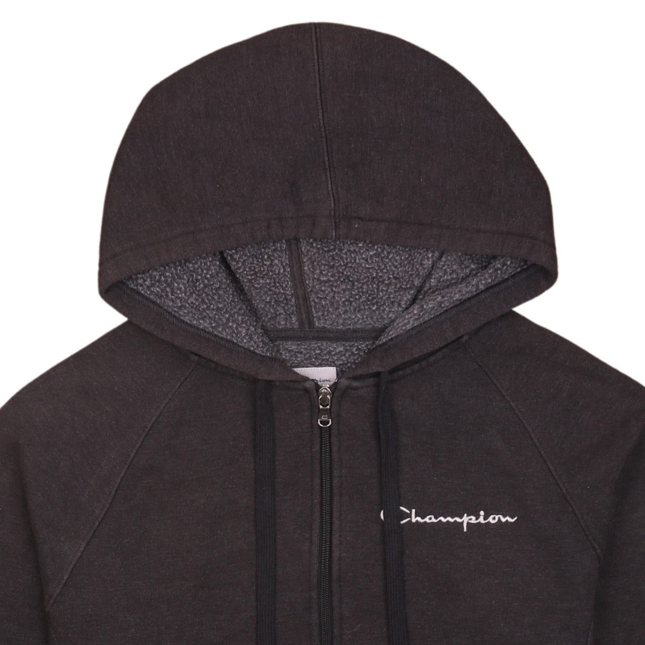 Champion Mens Black Full Zip Fleece Hoodie Size S