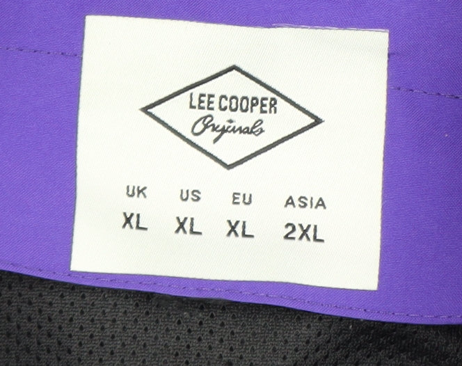 Lee Cooper Men's Purple XL Waterproof Hooded Parka Jacket