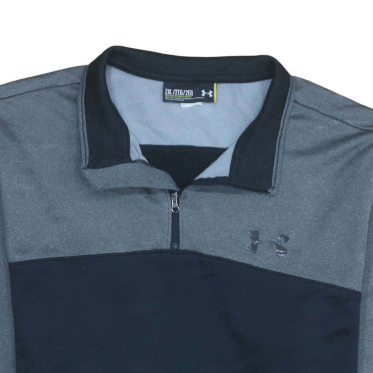 Under Armour Mens Grey & Navy 1/4 Zip Pullover Sweatshirt 2XL