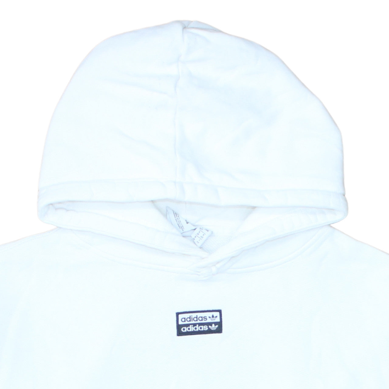 Adidas Womens White Pullover Hoodie Size 12 Relaxed Fit