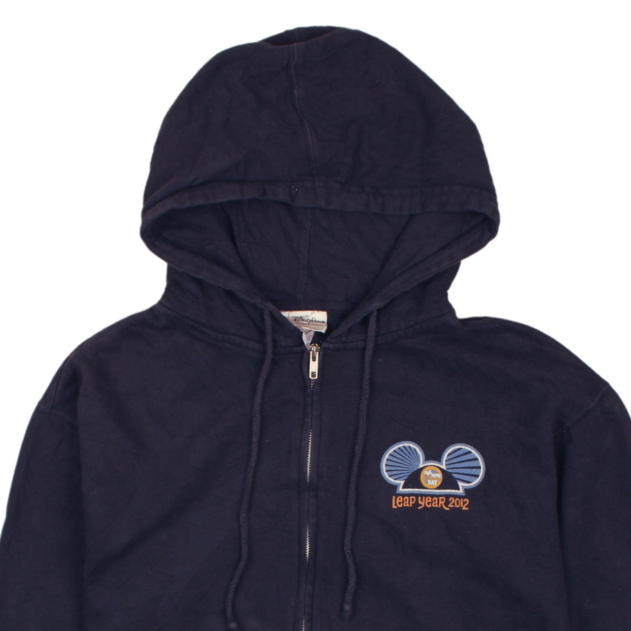 Disney Parks Men's Blue Full Zip Hoodie L Leap Year 2012 Mickey Mouse