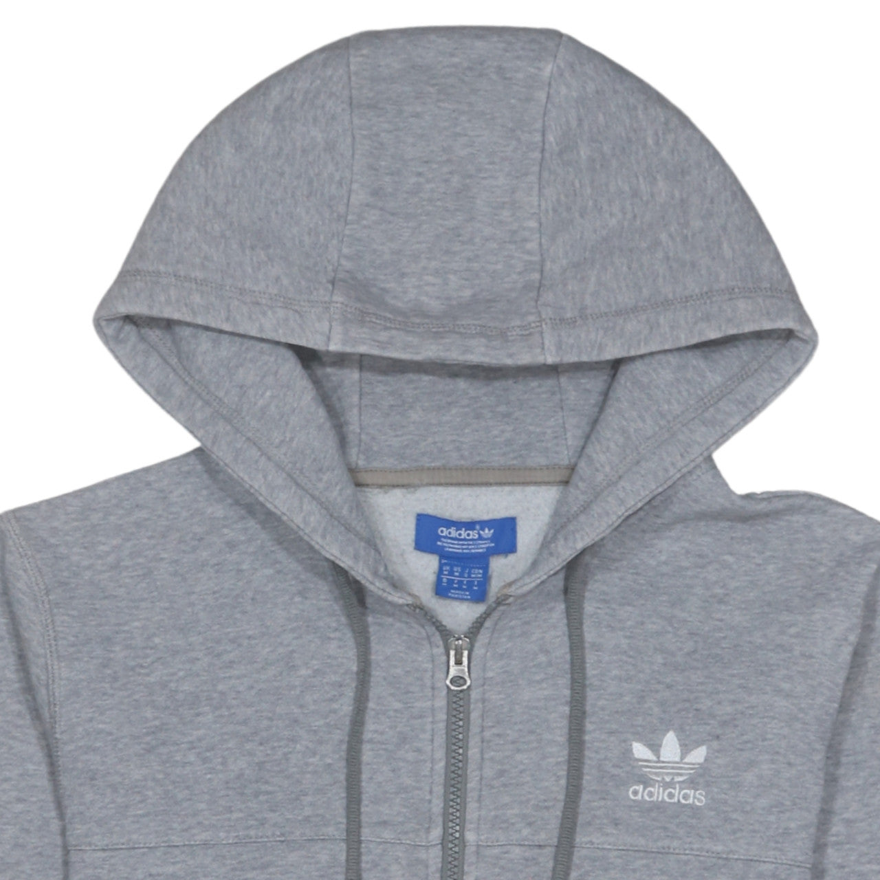 Adidas Men's Grey Full Zip Hoodie M Classic Trefoil Sportswear