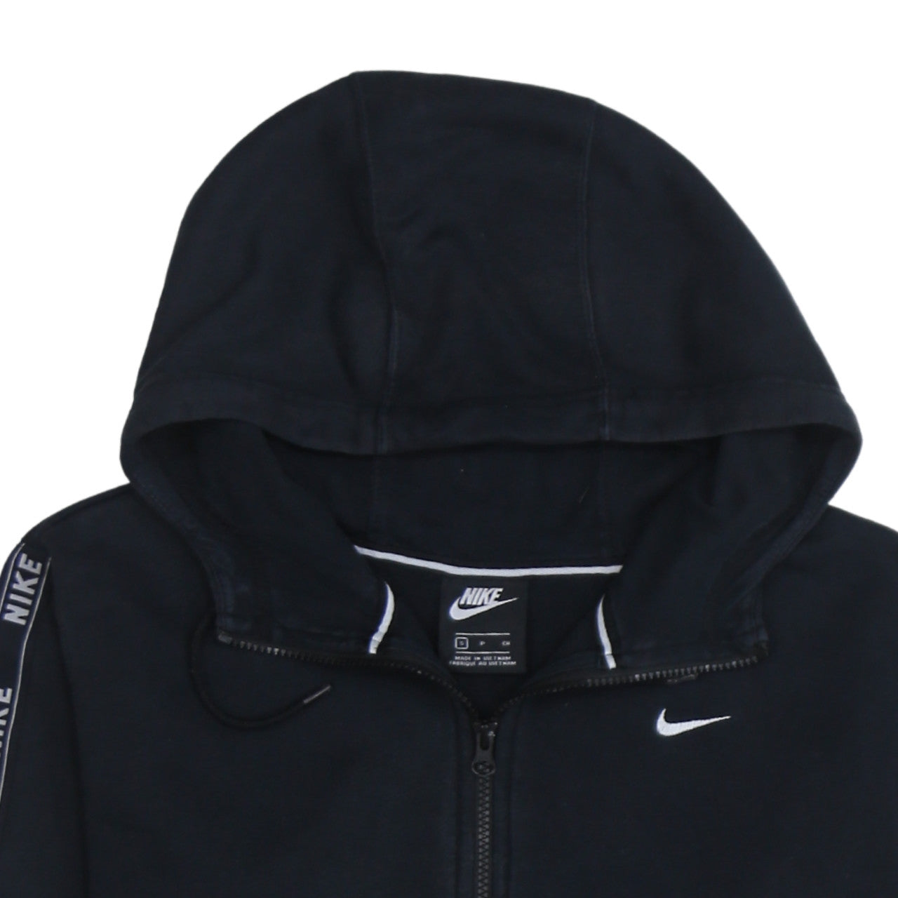Nike Men's Black Small Full Zip Hoodie Sweatshirt with Logo Trim