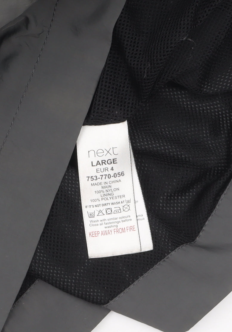 Next Men’s Grey Nylon Hooded Anorak Jacket L Lightweight Outdoor