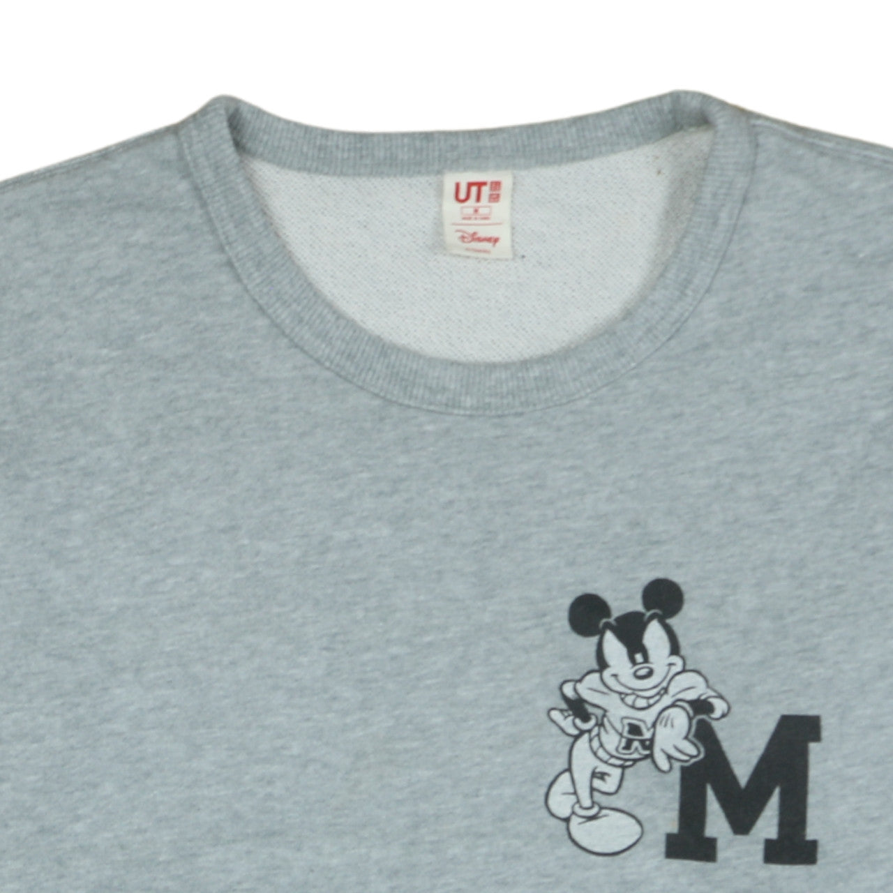 Uniqlo Disney Mickey Mouse Grey Sweatshirt Men M Crew Neck Pullover