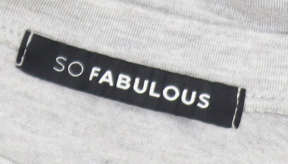 So Fabulous Women’s Grey Knot Front Jersey T-Shirt Size 24