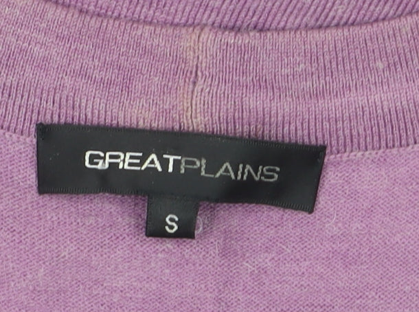 Great Plains Women's Purple V-Neck Wrap Knit Jumper Size S