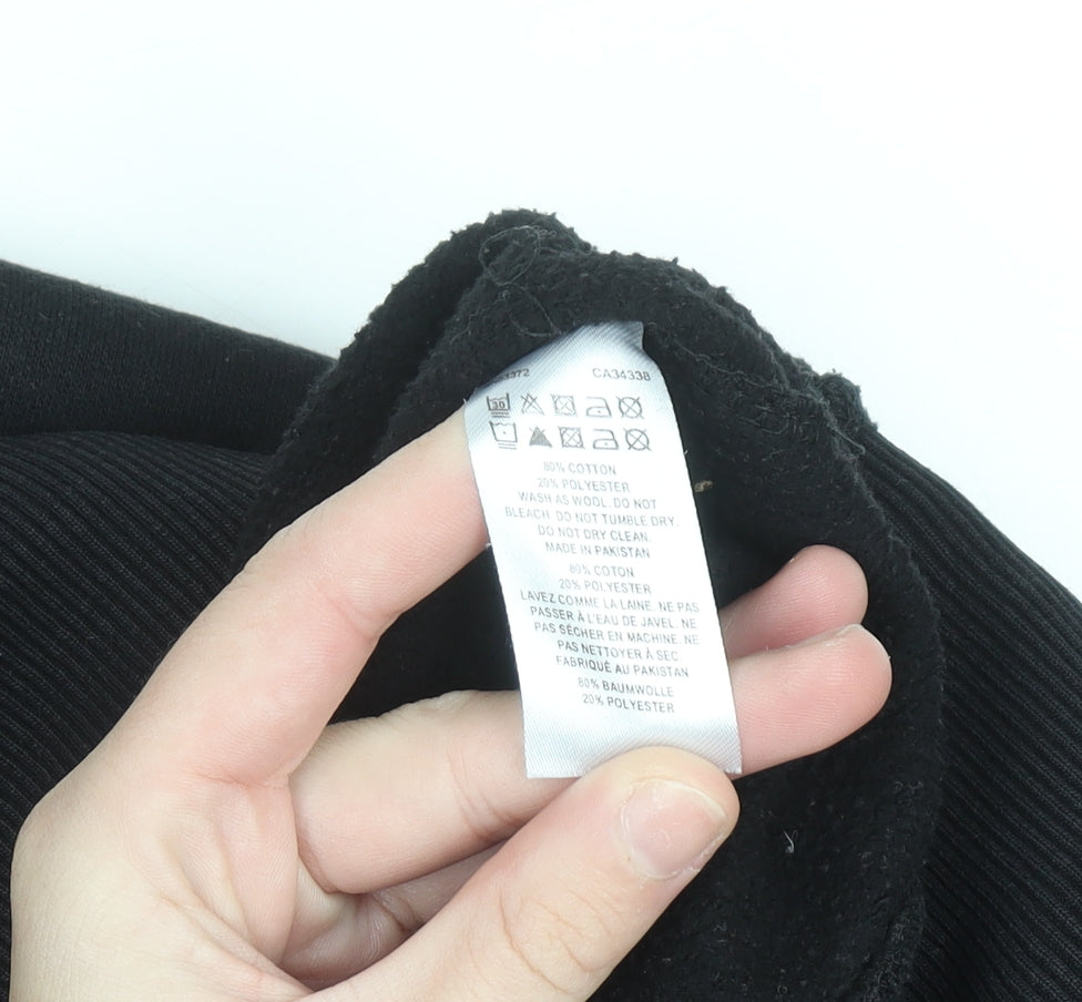 French Connection Men's Black XL Crew Neck Pullover Sweatshirt