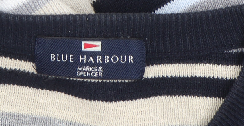 Marks and Spencer Men’s Multicoloured Striped Cotton Jumper Small