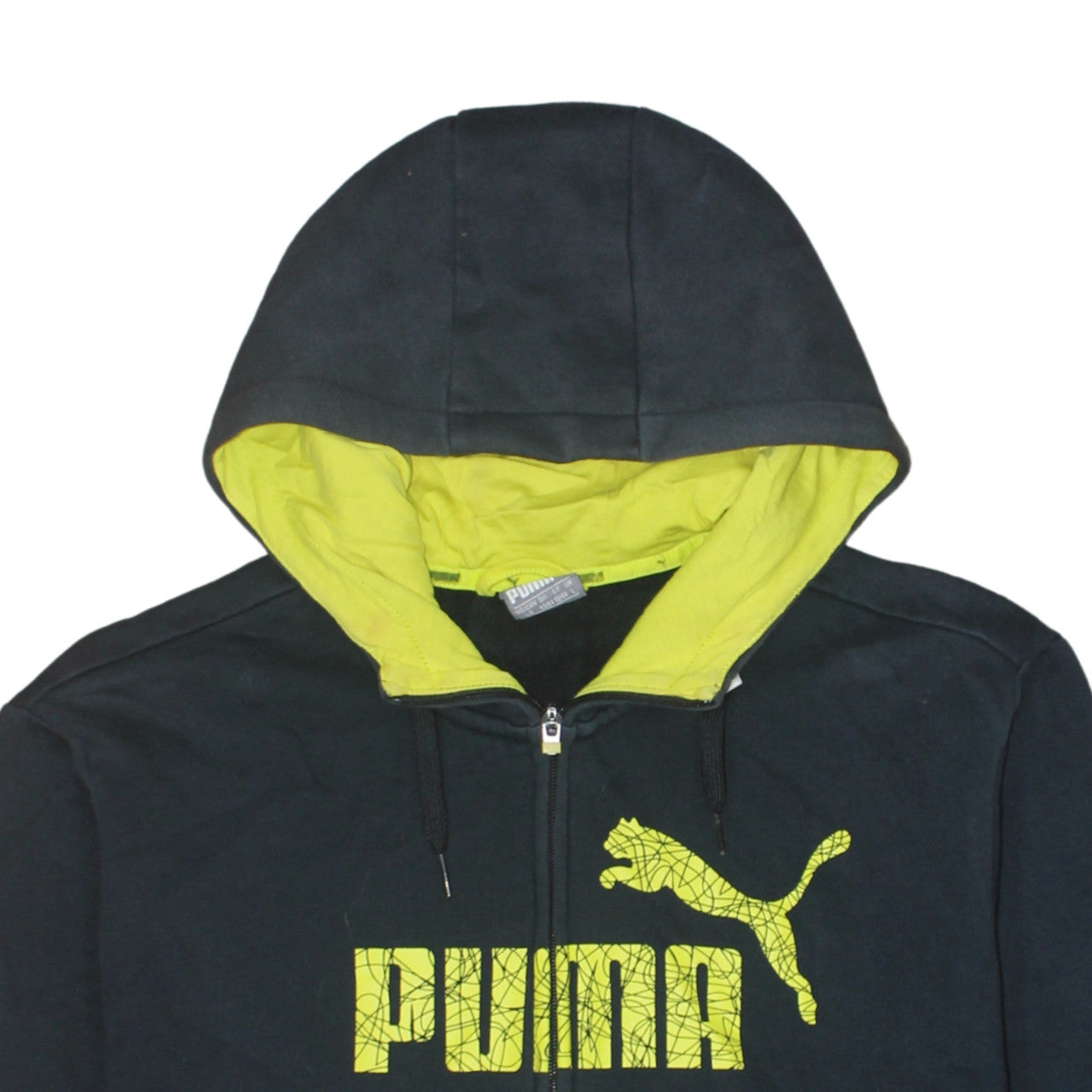 Puma Men's Black Full Zip Hoodie L Graphic Logo Sportswear