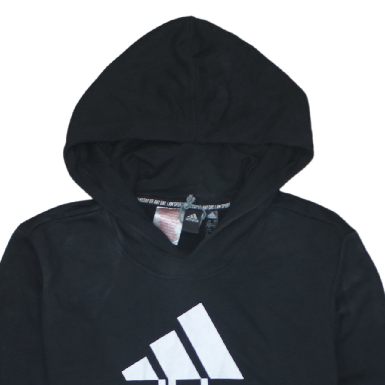Adidas Boys Black Pullover Hoodie 15-16 Years Logo Sportswear