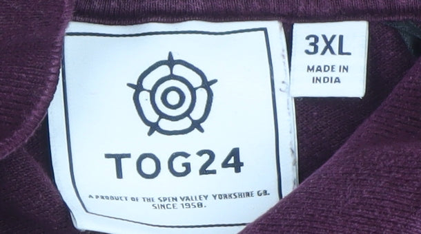 TOG24 Men's Purple 3XL Cotton Short Sleeve Polo Shirt
