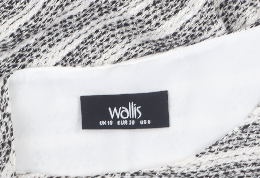 Wallis Women’s Grey Striped Knit Tunic Blouse UK 10