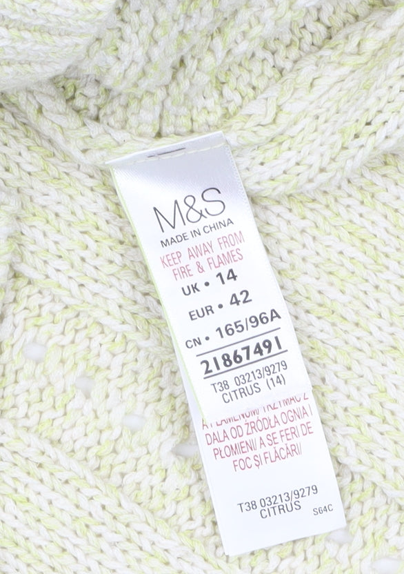Marks and Spencer Women Beige Knit Pullover Jumper Size 14