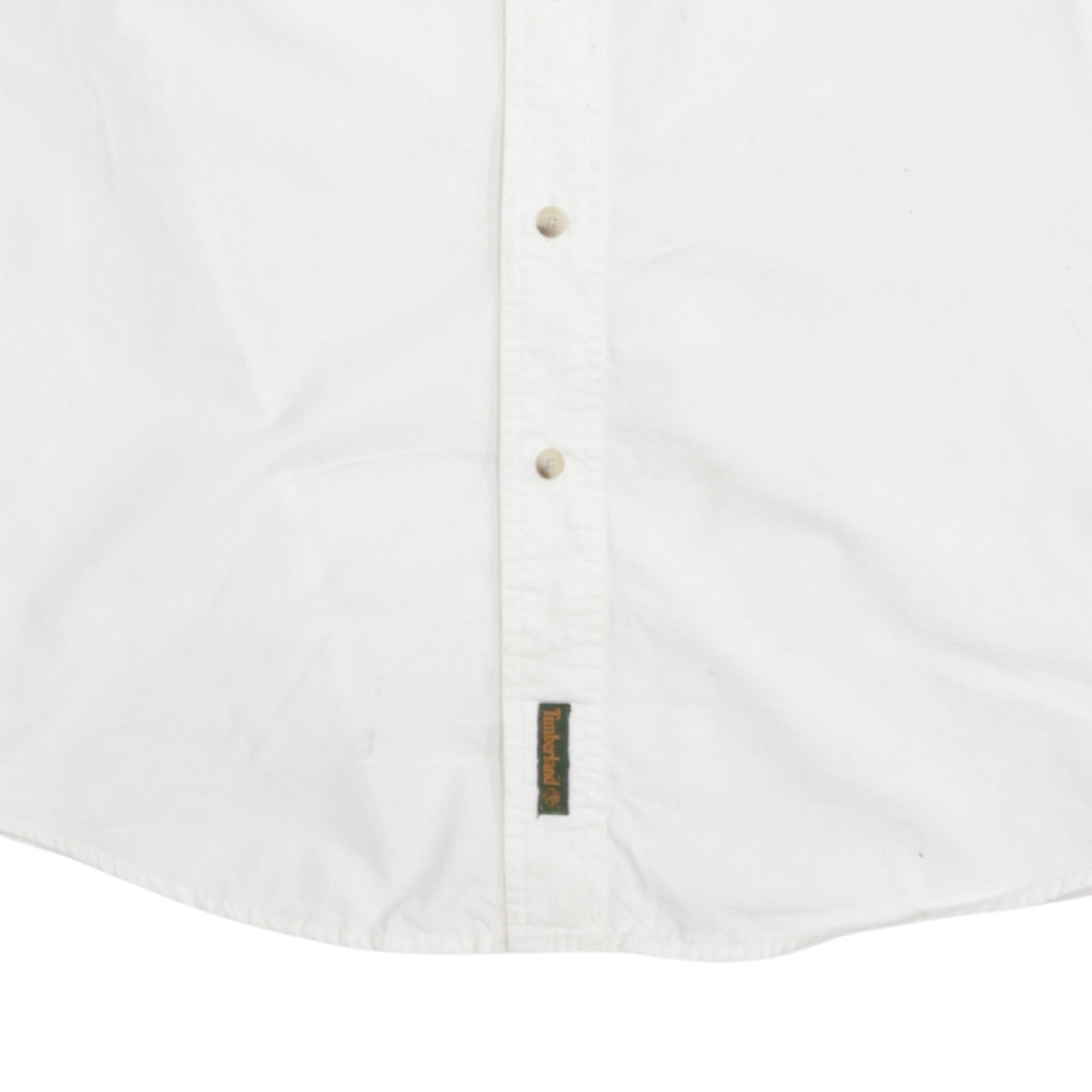 Timberland Men's White L Button-Down Cotton Short Sleeve Shirt
