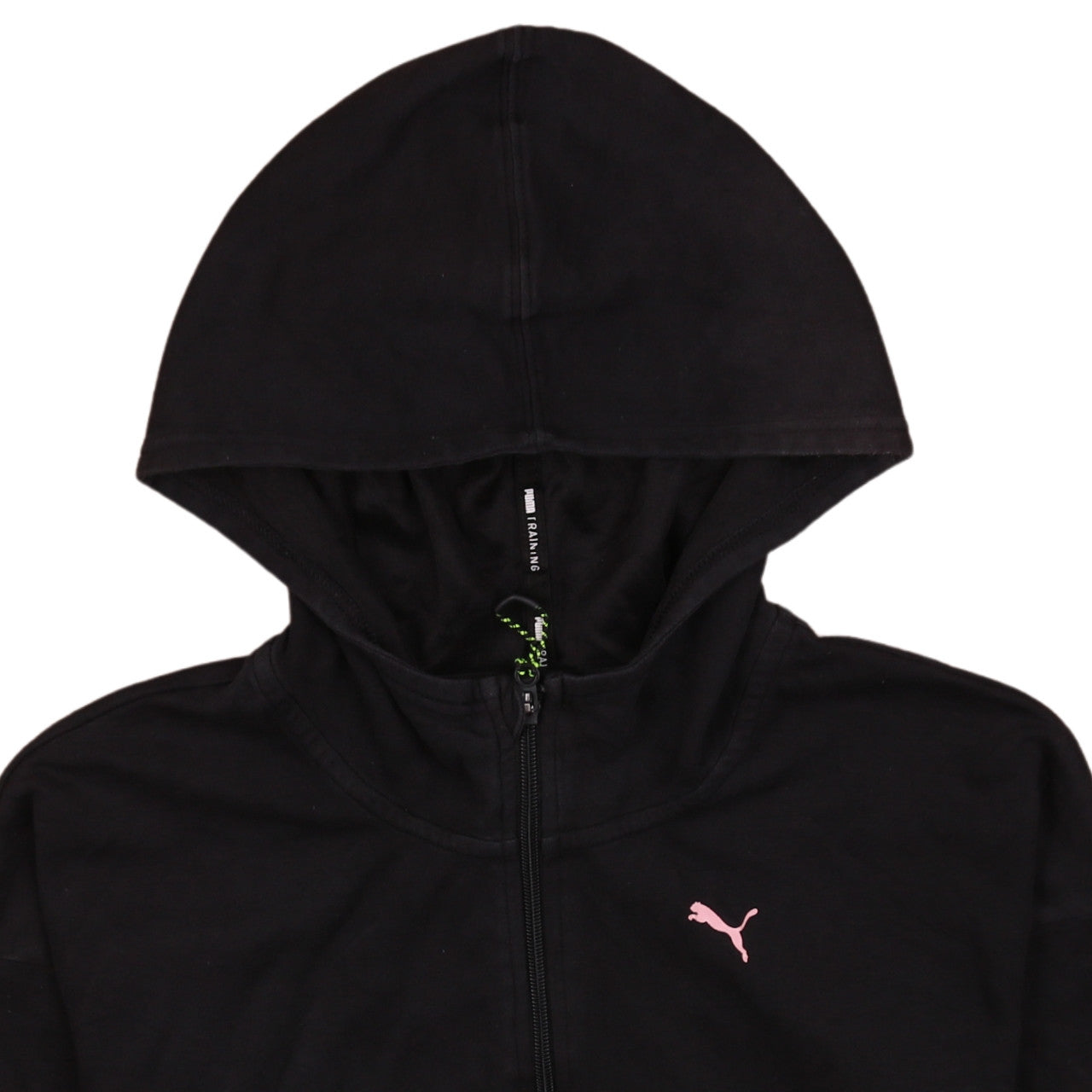 Puma Womens Black Full Zip Hoodie XS Hooded Graphic Sweatshirt