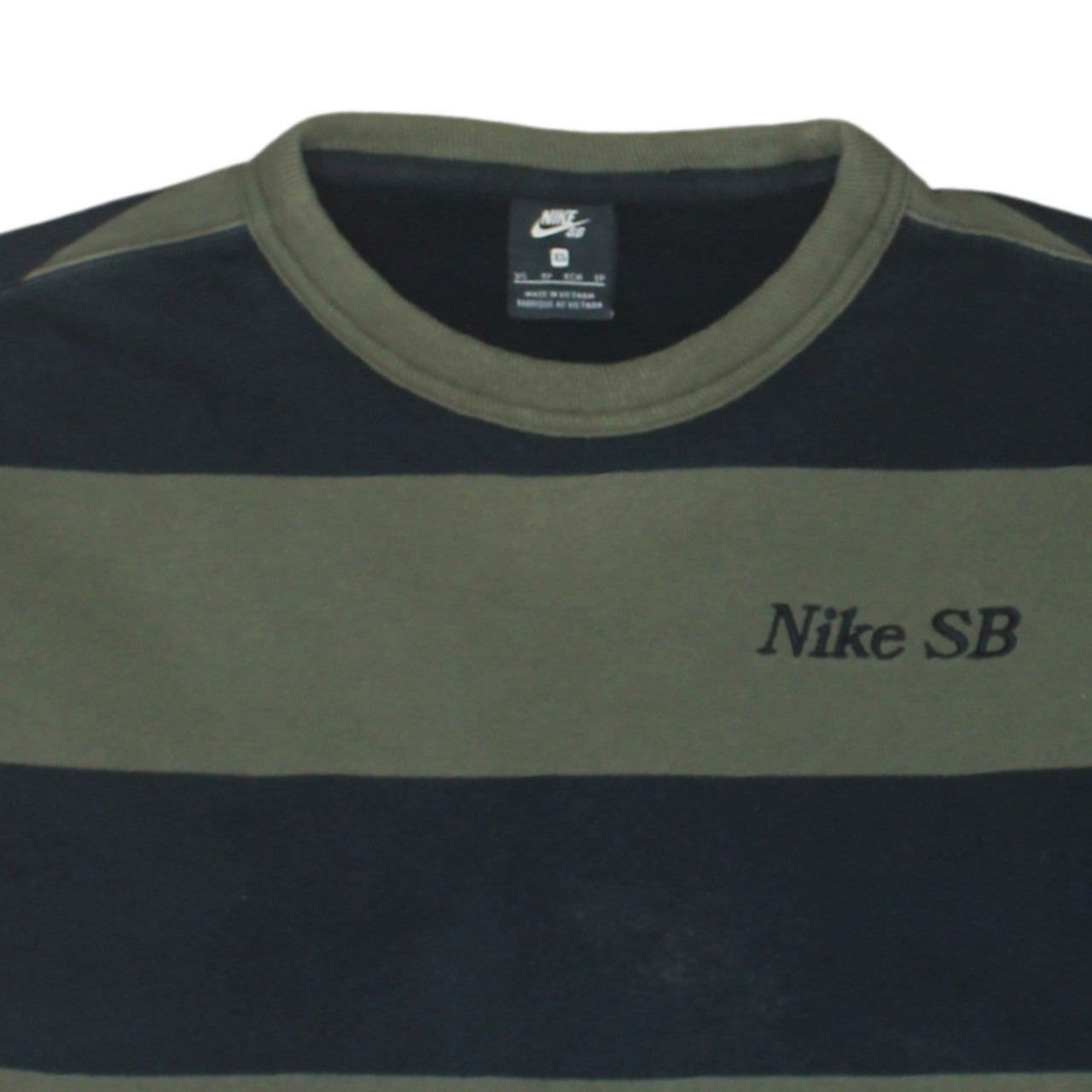 Nike SB Men's Green Striped Pullover Sweatshirt XS