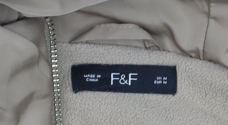 F&F Women's Beige Long Puffer Jacket Hooded M