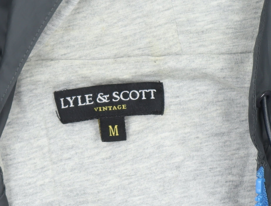 Lyle & Scott Men's Grey Hooded Windbreaker Jacket Size M