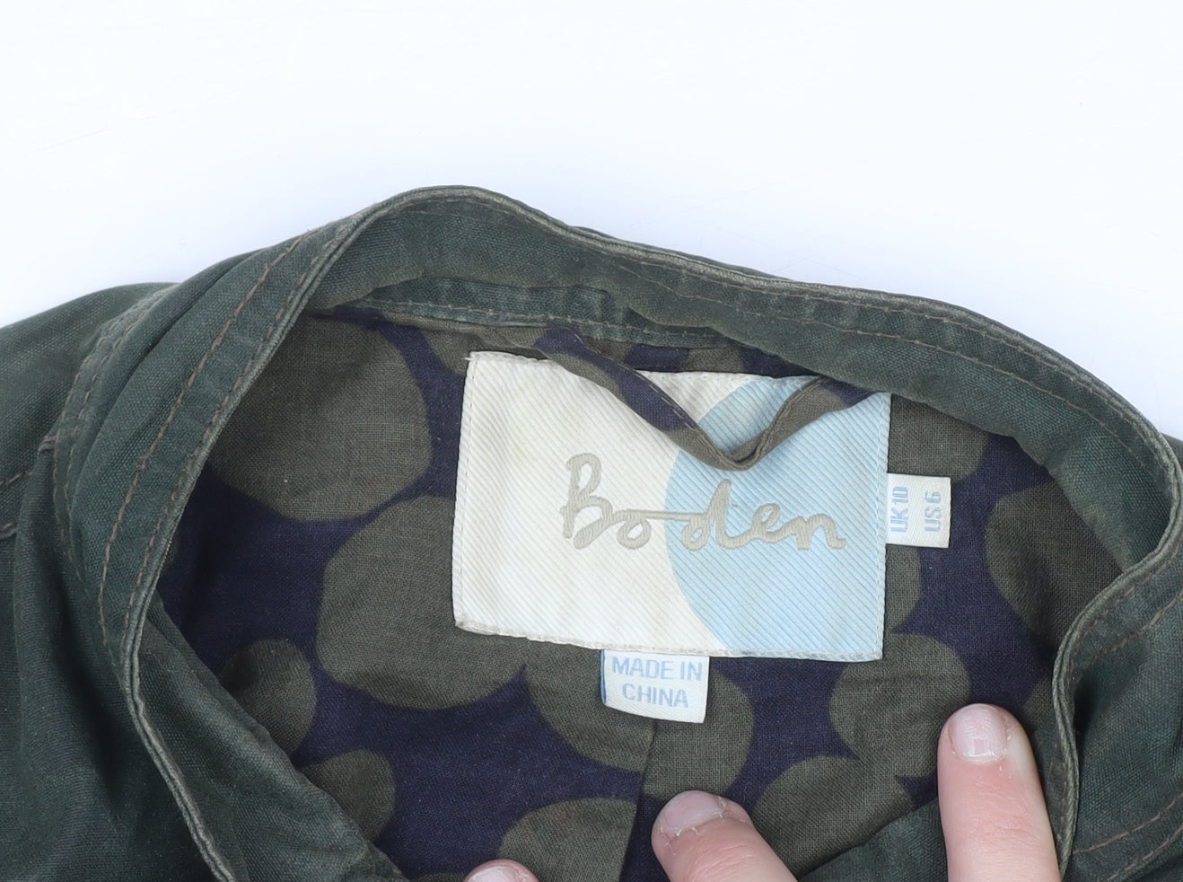 Boden Women’s Green Waxed Cotton Belted Utility Jacket UK 10