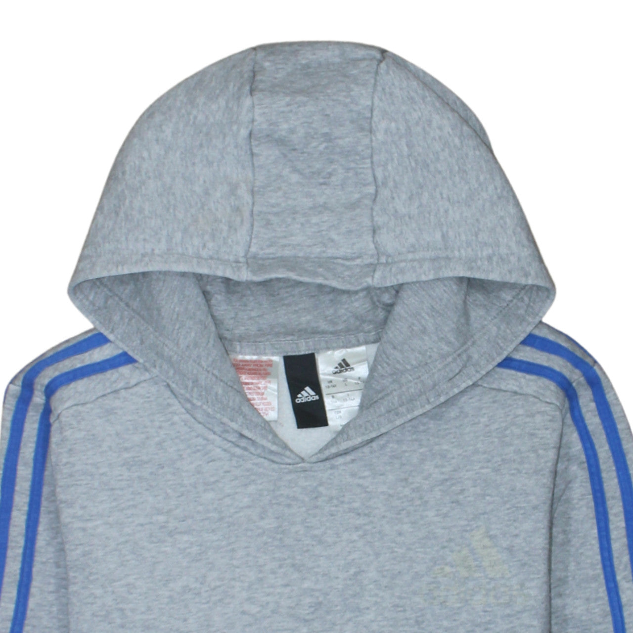 adidas Teens Grey Pullover Hoodie Long Sleeve Fleece Size 164