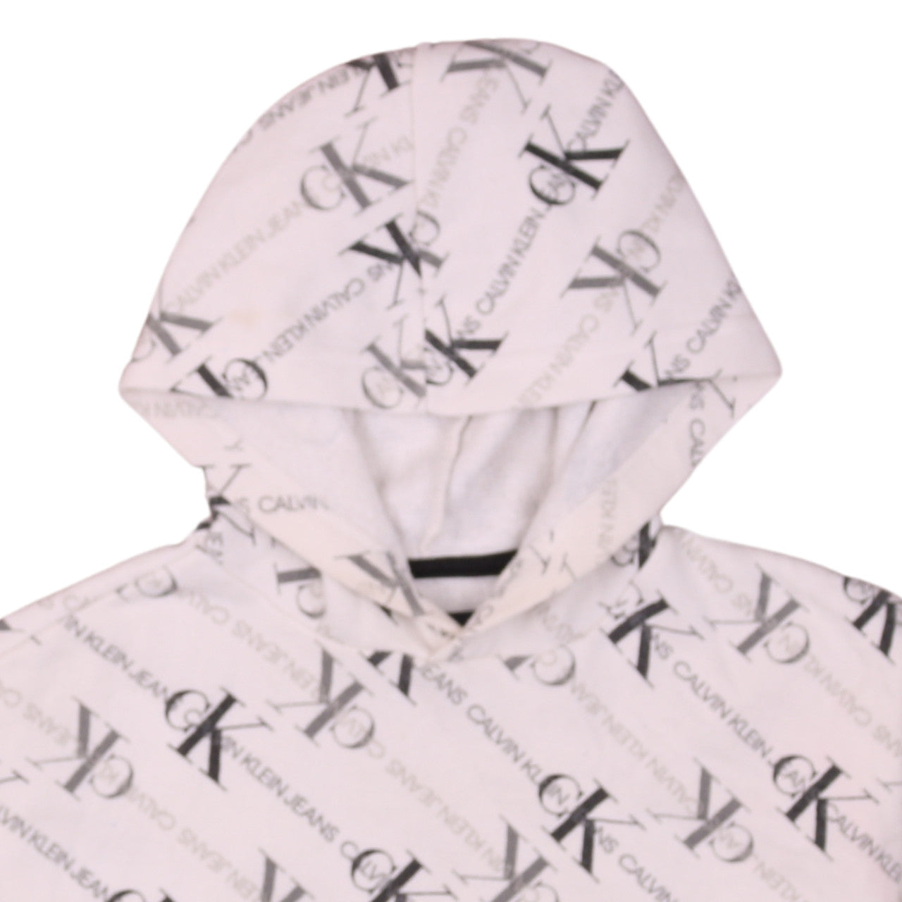 Calvin Klein Jeans Womens Beige Logo Pullover Hoodie Size L